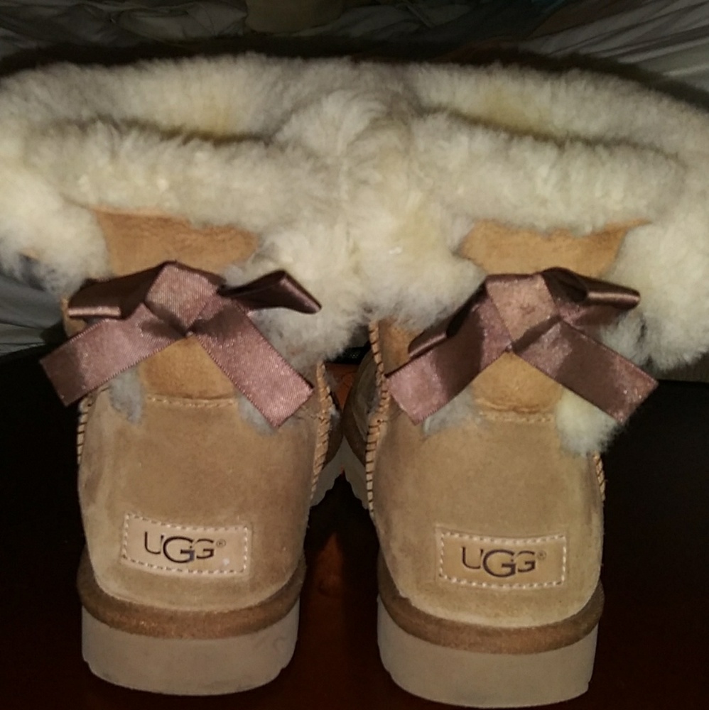WOMENS UGG AUSTRALIA BOOTS Bailey Tan  bow